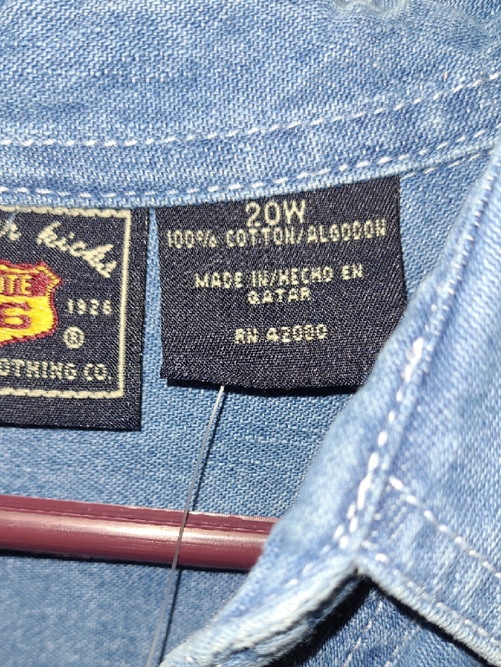 NWT Sleeveless western festive denim snap-front shirt in blue by Route 66 - Picture 3 of 11